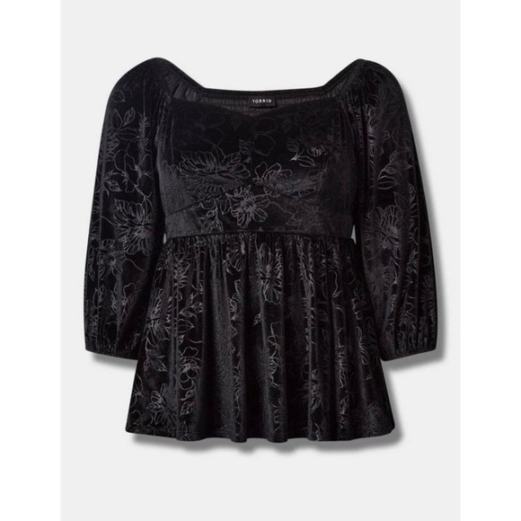 Torrid Velvet Corset Black Blouse - Picture 3 of 3